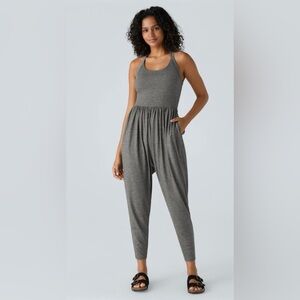 HALARA Gray Sleeveless Jumpsuit